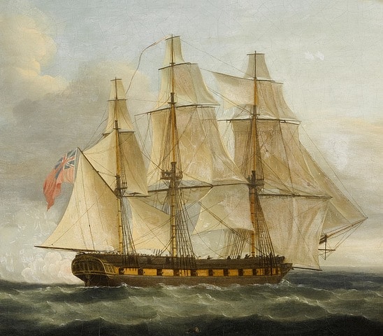 Painting By Thomas Whitcombe Vallejo Gallery, Public Domain
